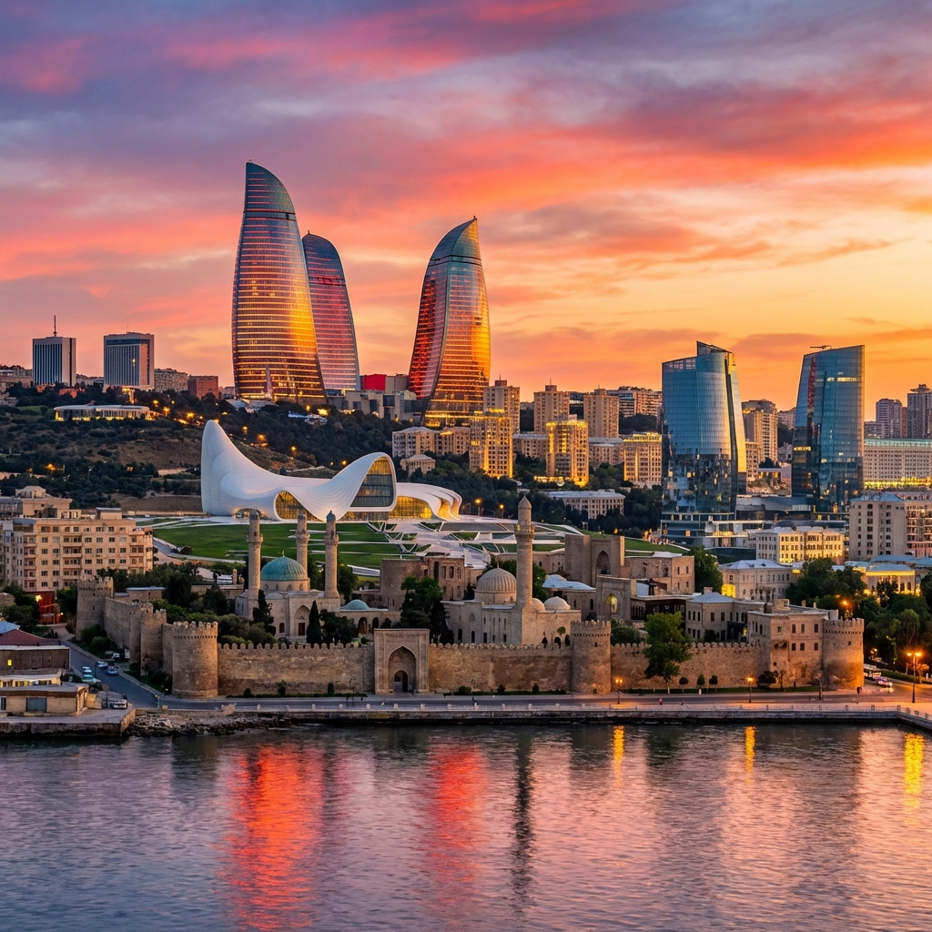 Baku Skyline at Sunset